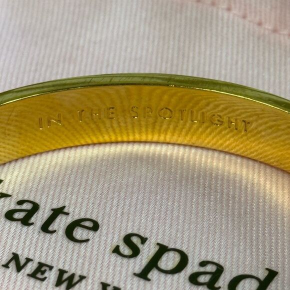 Kate Spade In The Spotlight Cream Black Gold Circle Bangle Bracelet - Picture 5 of 6
